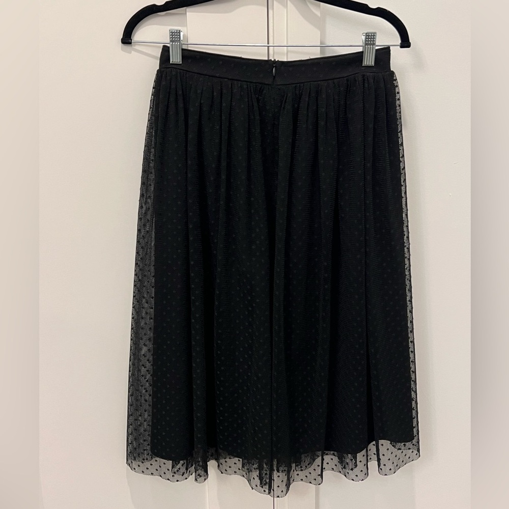 Ermanna Tulle Dotted black midi skirt